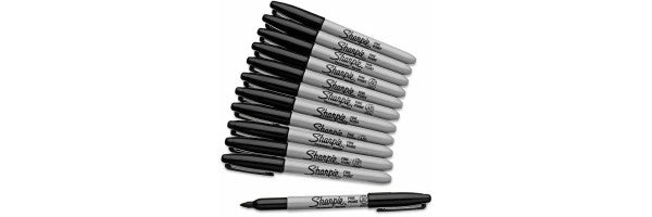 Sharpie 30051 Black Fine Point 1.0mm Permanent Markers 12 pk