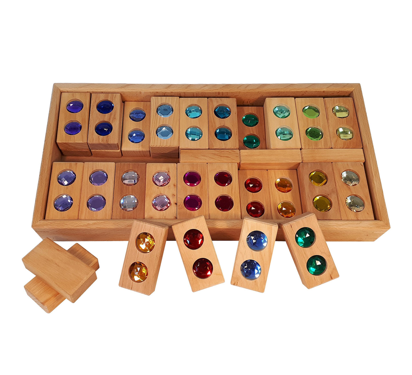 Bauspiel Colour Track Blocks 45 Pcs in a Wooden Box