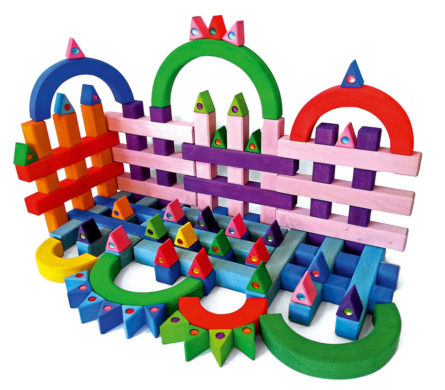 Bauspiel Grid Colourful Blocks 12 Pieces