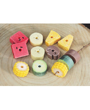 Sensory Play Stones - Threading Kebabs