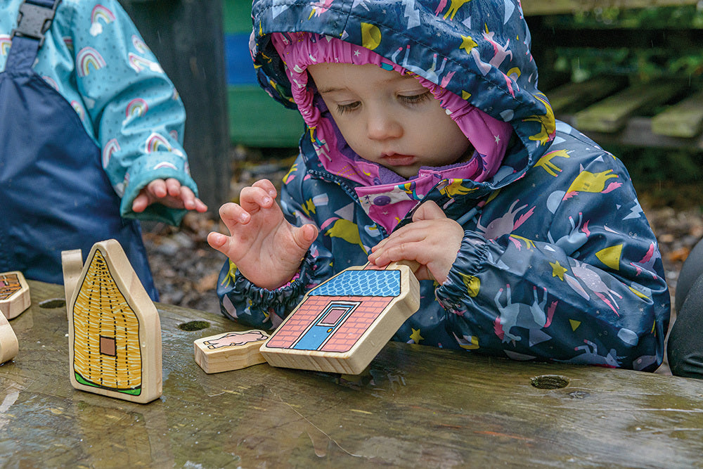 Wooden Characters - The Three Little Pigs