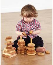 Wooden Manipulative Stacking Pyramids - Set of 3