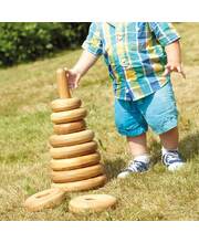Giant Circular Wooden Stacking Pyramid - 10pcs