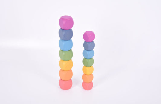 Rainbow Wooden Cubes - 14pcs
