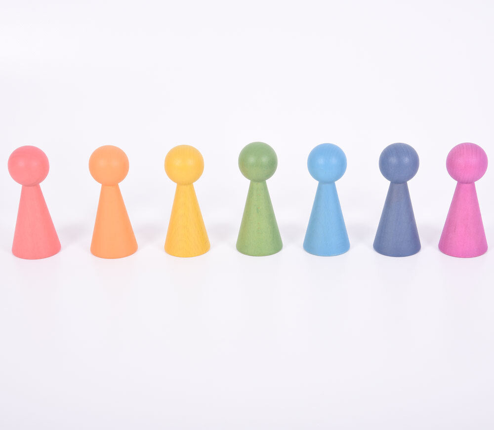 Rainbow Wooden Figures - 7pcs