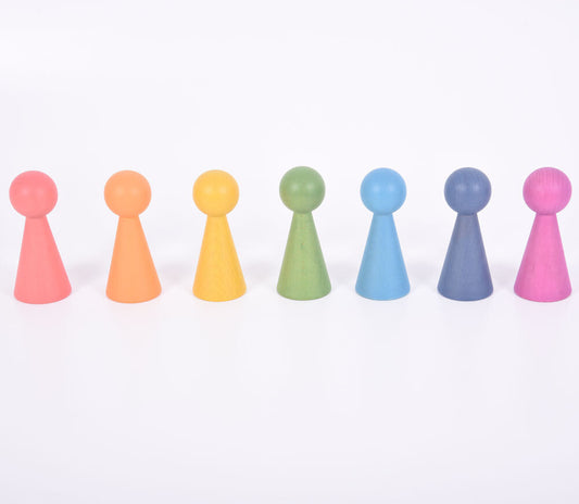 Rainbow Wooden Figures - 7pcs