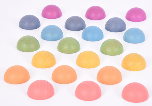 Rainbow Wooden Semispheres - 21pcs
