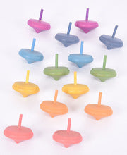 Rainbow Wooden Spinning Tops - 14pcs