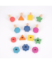 Rainbow Wooden Nuts & Bolts - Set of 7