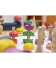 Rainbow Wooden Nuts & Bolts - Set of 7