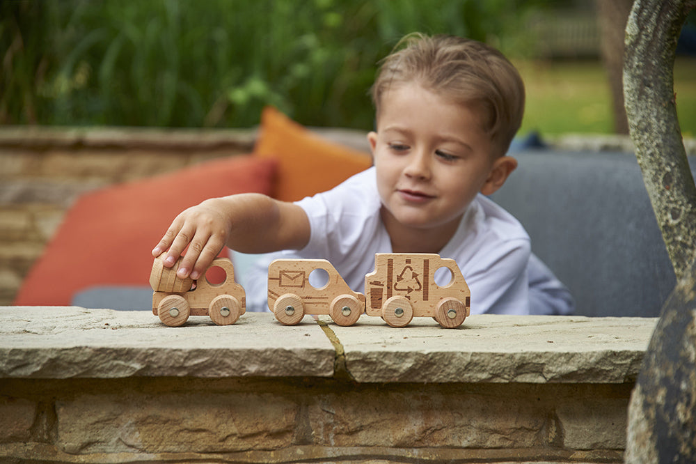 Natural Wooden Community Vehicles - 3pk