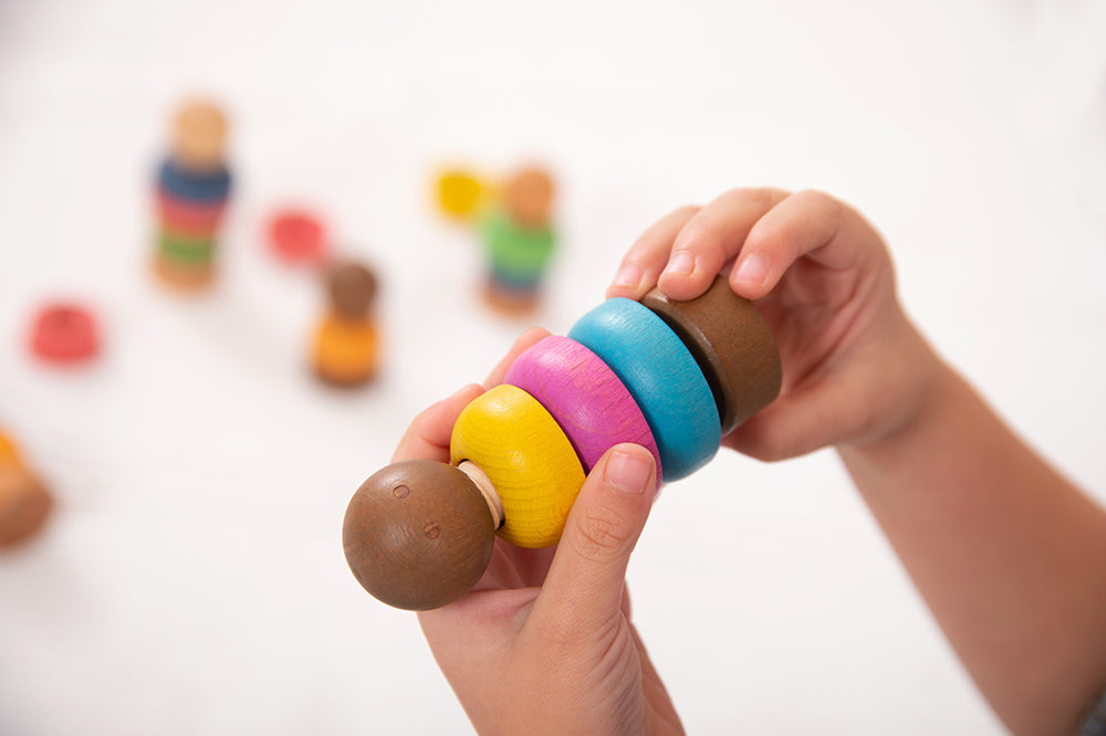 Rainbow Wooden Community People - 5pk