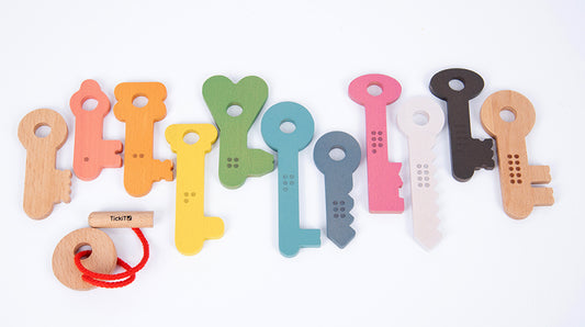 Rainbow Wooden Keys - 11pk