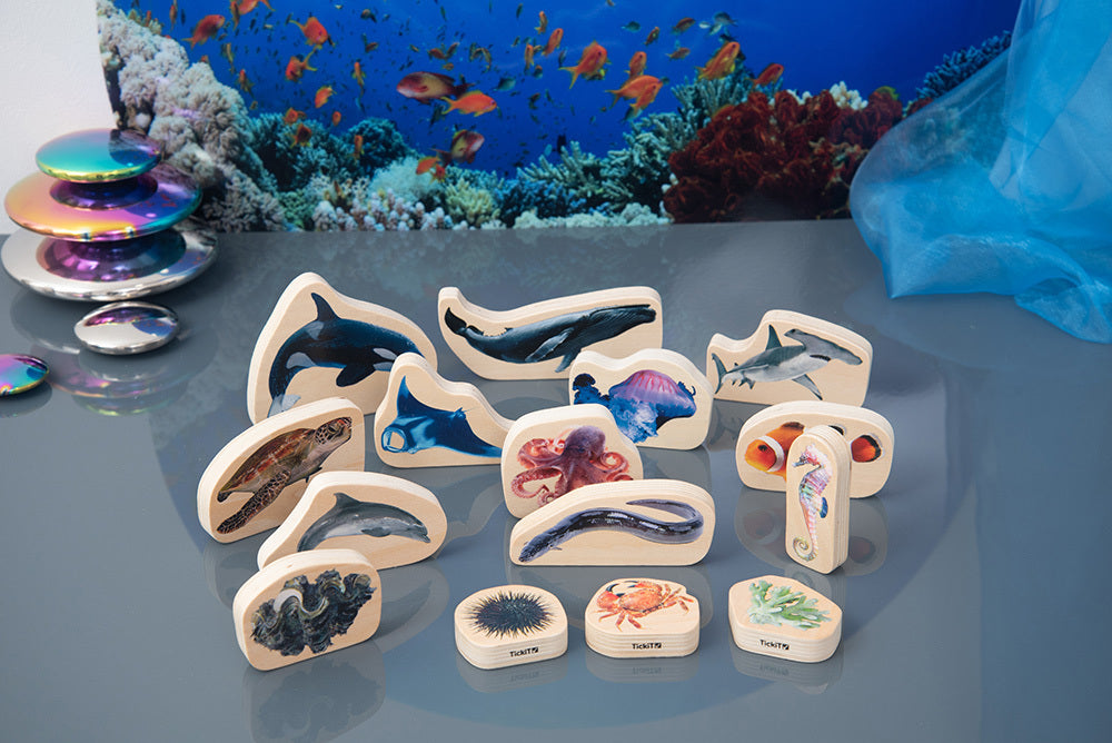 Wooden Sea Life Blocks - 15pcs