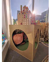 Billy Kidz Wooden Playhouse Cube with Mirrors & Cushion - Avocado