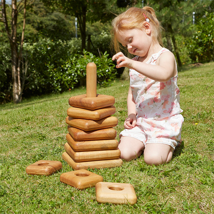 Giant Square Wooden Stacking Pyramid