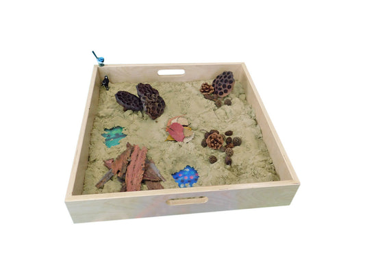 Timber Sand Play Tray with Clear Base