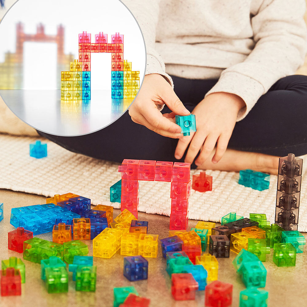 Translucent Linking Cubes & Boards Set - 204pcs