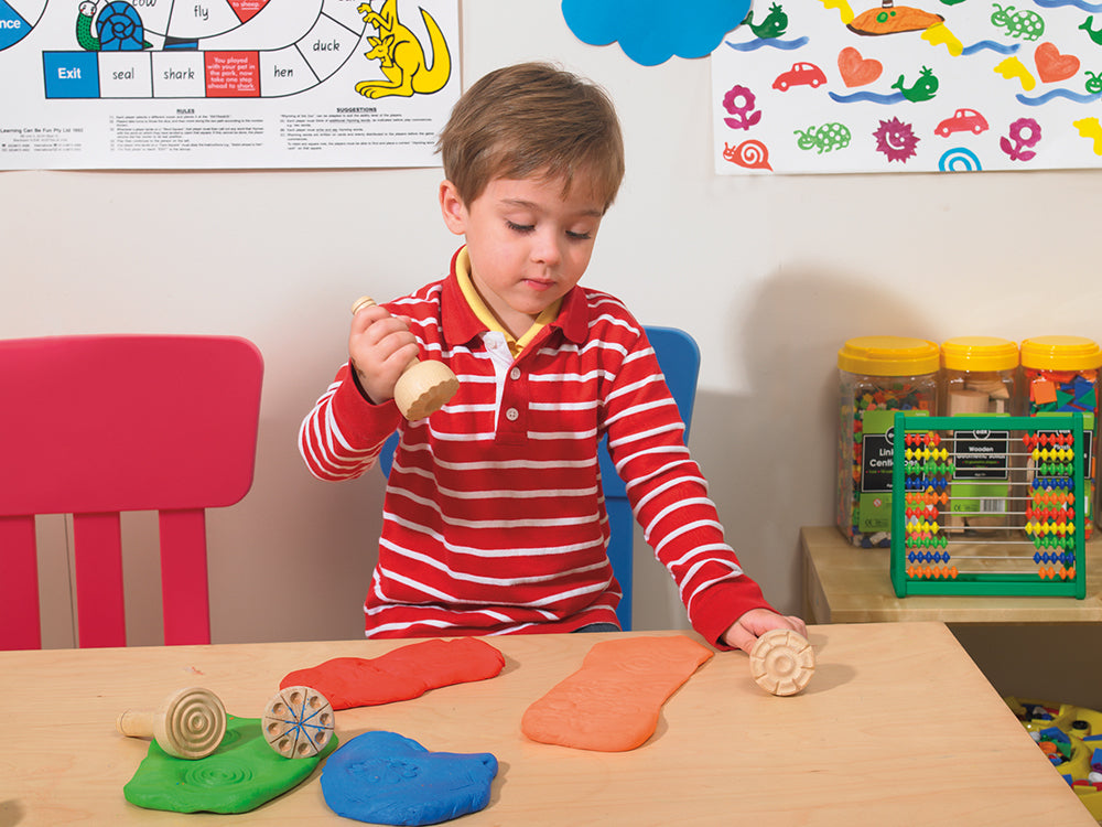 Wooden Dough Stampers - Set of 4