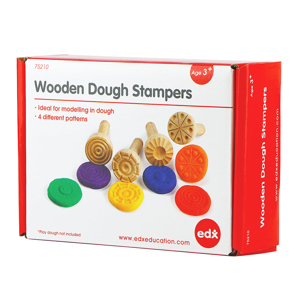 Wooden Dough Stampers - Set of 4