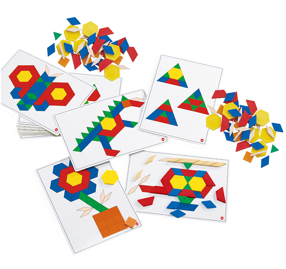 Wooden Pattern Blocks & Picture Card Set - 273pcs