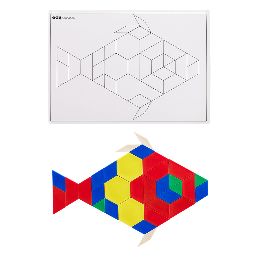 Wooden Pattern Blocks & Picture Card Set - 273pcs