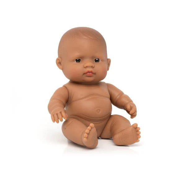 Miniland Doll - Anatomically Correct Naked Baby Hispanic Girl, 21 cm