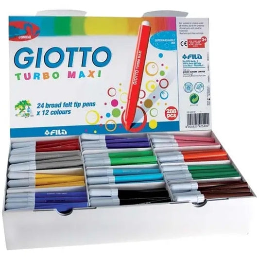Giotto Turbo Maxi School pack 288 pcs (Coloured lids)