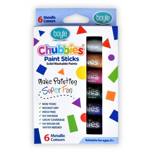 Chubbies Washable Paint Sticks Pack of 6 - Metallic