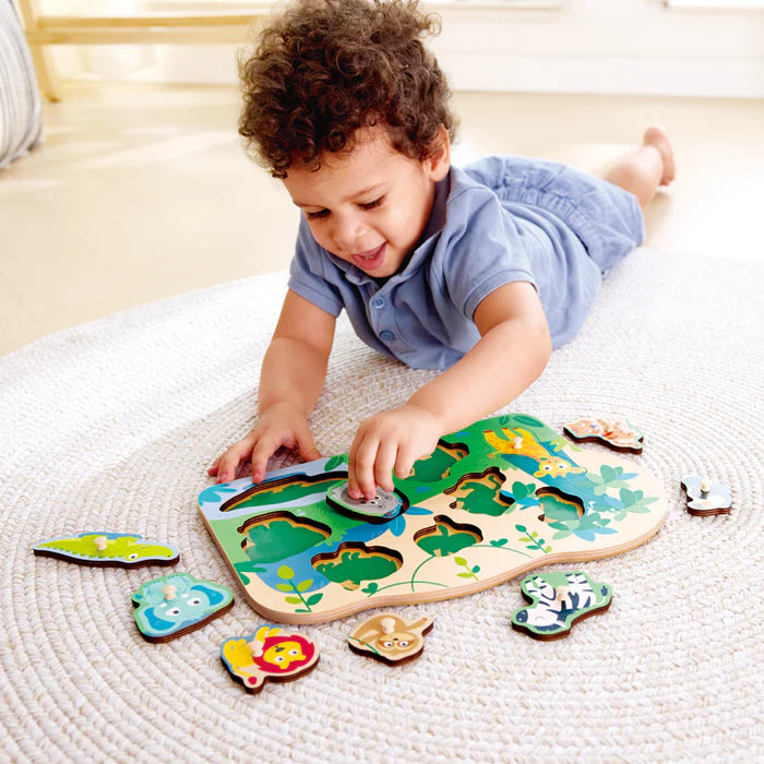 Hape-Wild Animals Peg Puzzle 9 Pcs