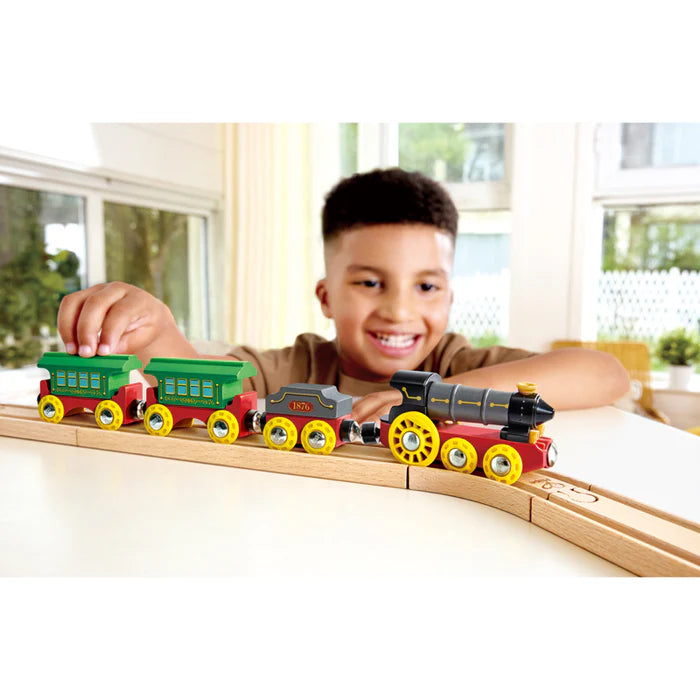 Hape-Retro Steam Train with Lights & Sounds