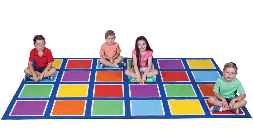 Colour Squares Placement Rug - 24 Squares