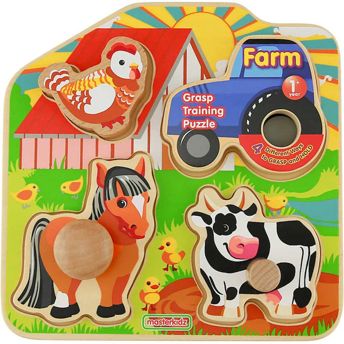 Wooden Knob Puzzle Farm
