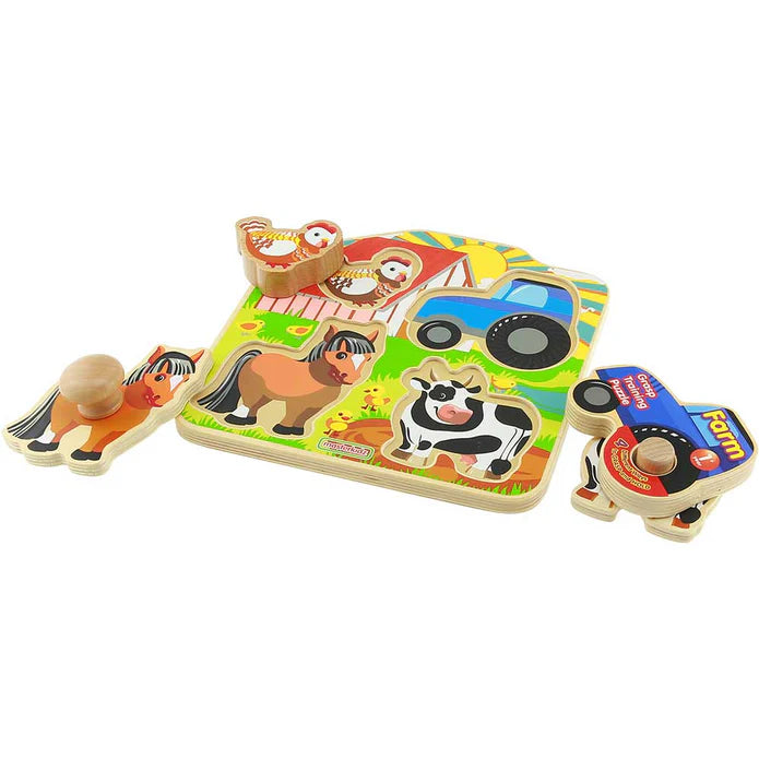 Wooden Knob Puzzle Farm