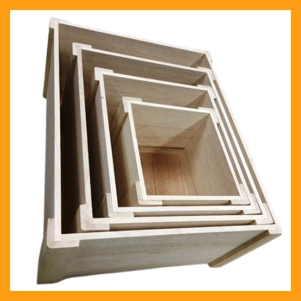 BalsaWood-Nest of Boxes 4pc