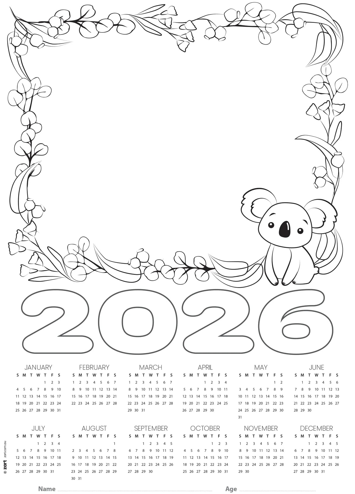 Cardboard Calendar 2026 Blanks A3 Pack of 25