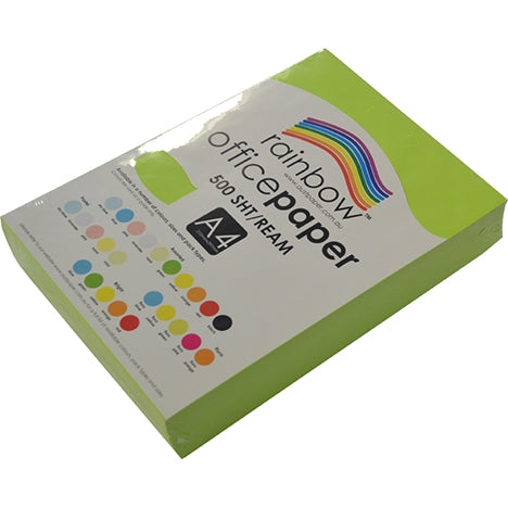 RAINBOW Fluro Green Office Paper A4 75gsm 500pk