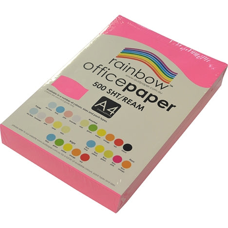 RAINBOW Fluro Pink Office Paper A4 75gsm 500pk