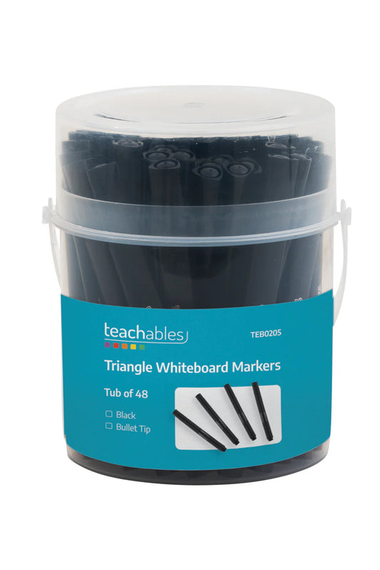 Teachables Whiteboard Markers Triangle Black - Pack of 48