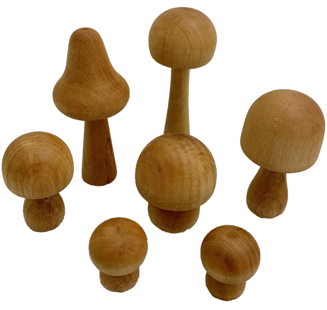 Papoose-Mushrooms Natural 7pc