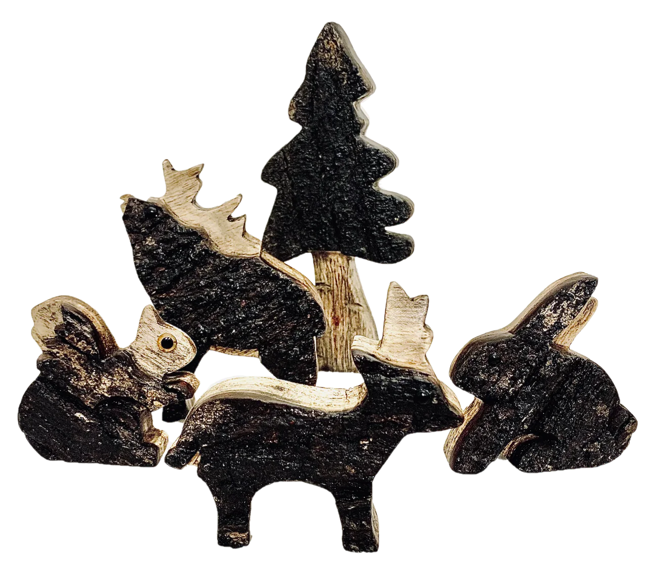 Papoose Woodland Animal+Tree Set/5pc