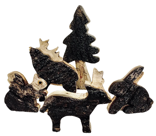 Papoose Woodland Animal+Tree Set/5pc