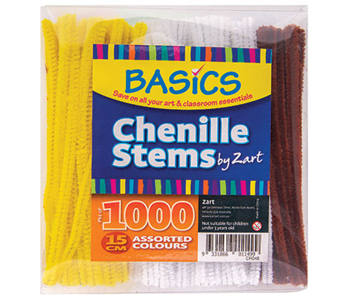 Basics Chenille Stems 15cm 1000’s