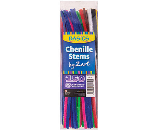 Basics Chenille Stems 30cm Asst 150’s