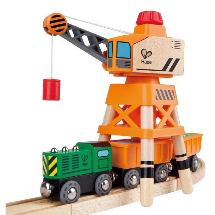 Hape-Crossing & Crane Train Set 34pce
