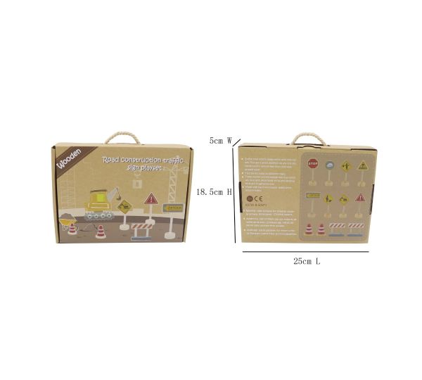 Wooden Construction Traffic Sign Play Set