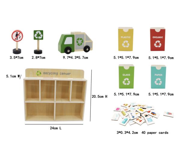 Wooden Recycling Centre Play Set