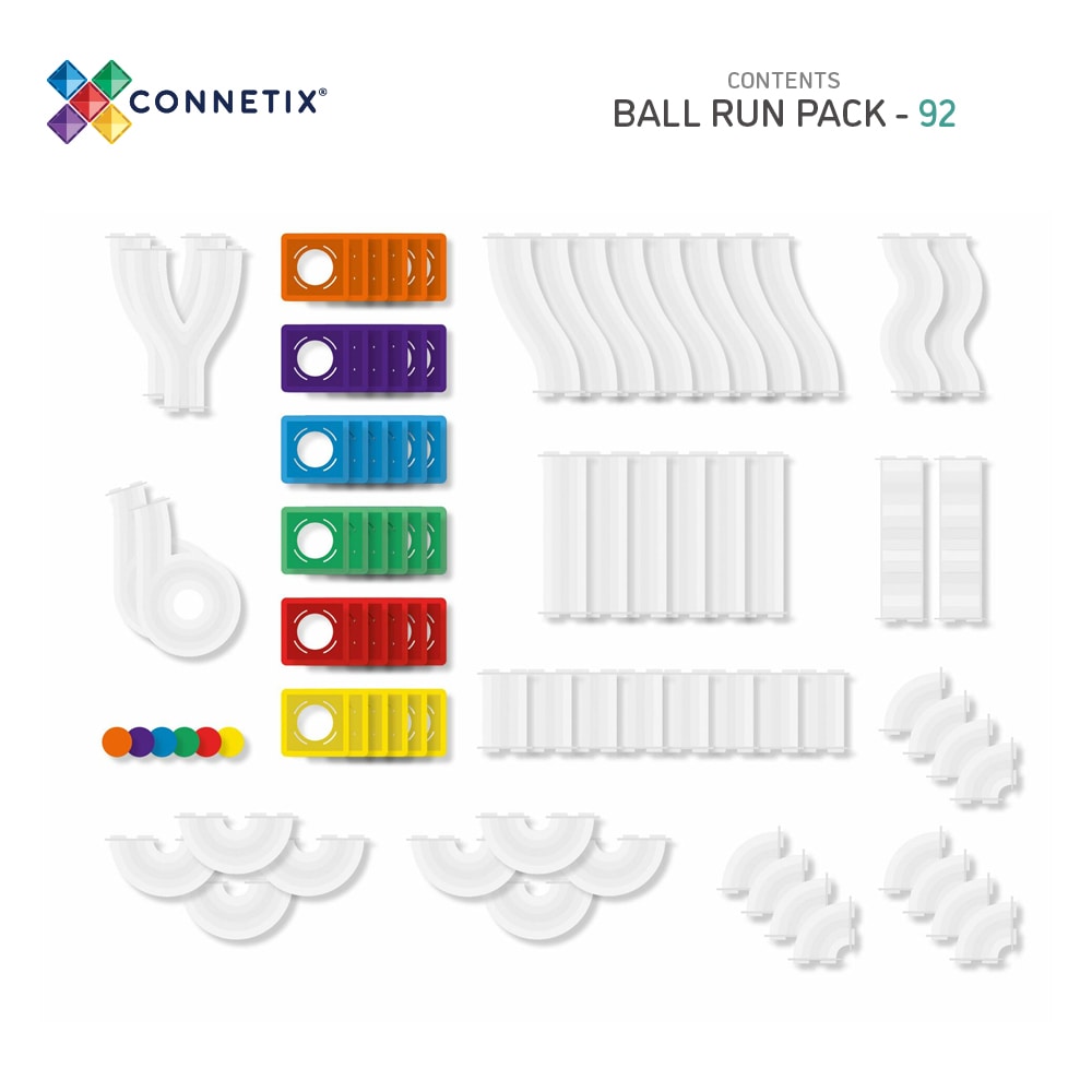 Connetix-Rainbow Ball Run Pack 92 pc