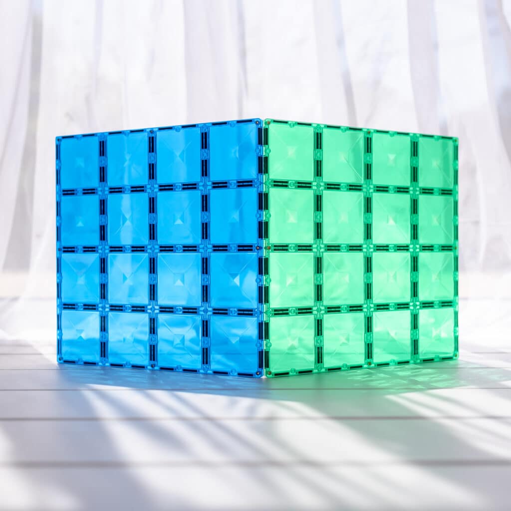 Connetix-Rainbow Blue & Green Base Plate 2 pc
