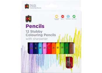 EC-Jumbo Stubby Washable Colouring Pencils pk12